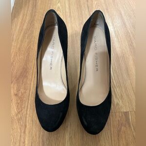 Suede flight attendant shoes by Marc Fisher